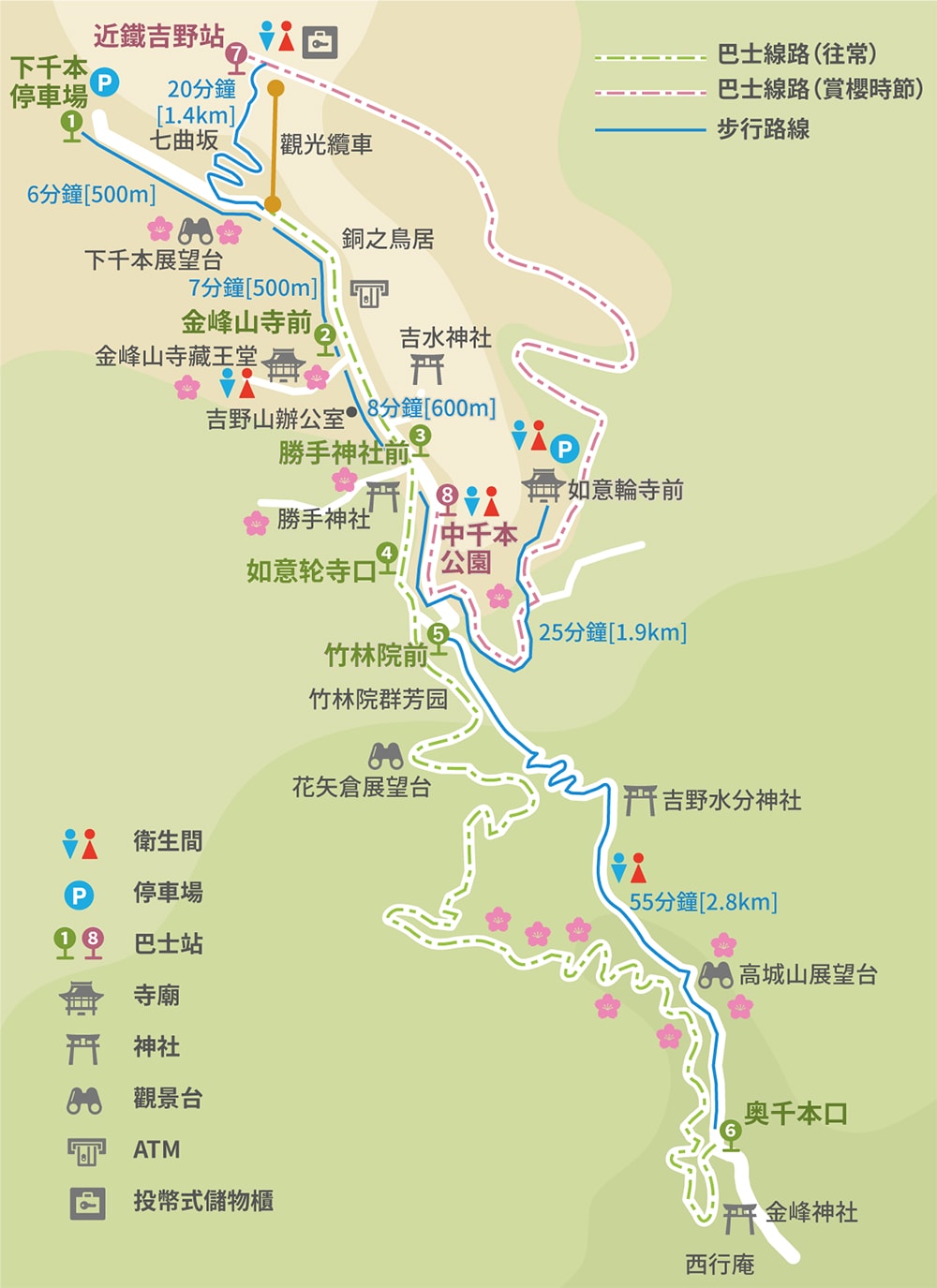 吉野山散策map