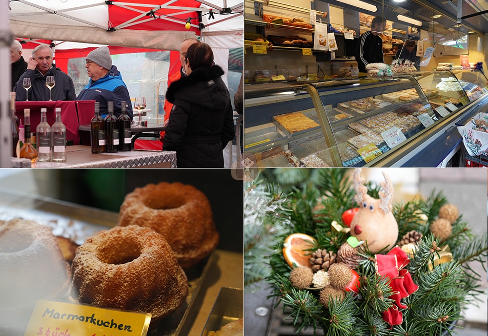 alt=“法蘭克福聖誕市集 Frankfurt Christmas Market 羅馬廣場夜景與巨型聖誕樹”