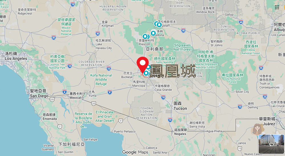 亞利桑那鳳凰城地圖